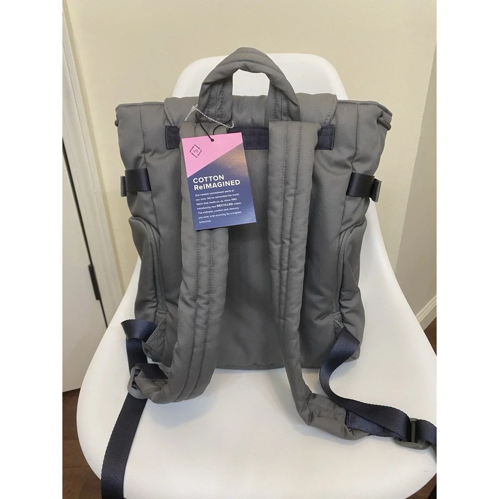 Vera Bradley Women's Cotton Utility Backpack Galaxy Gray New Bag School Beach